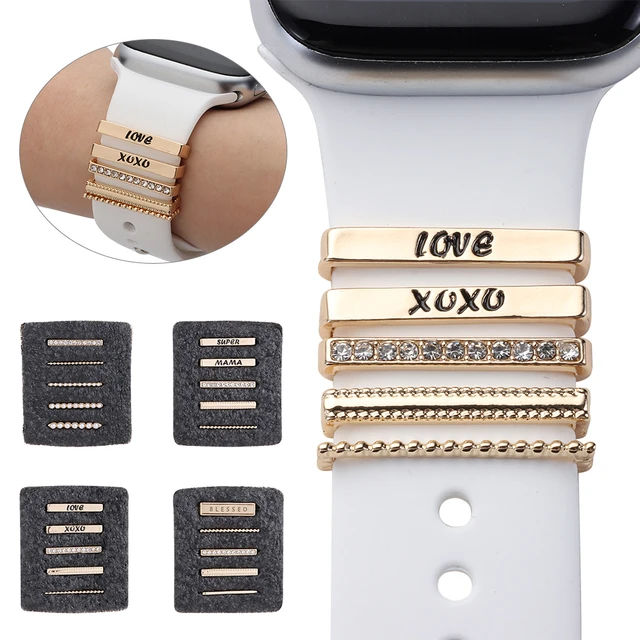 Smart Watch Silicone Strap Accessories 5pcs Diamond Ring For Apple Watch 7  6 5 For Samsung Galaxy Watch Band Ornament Nails - Watchbands - AliExpress