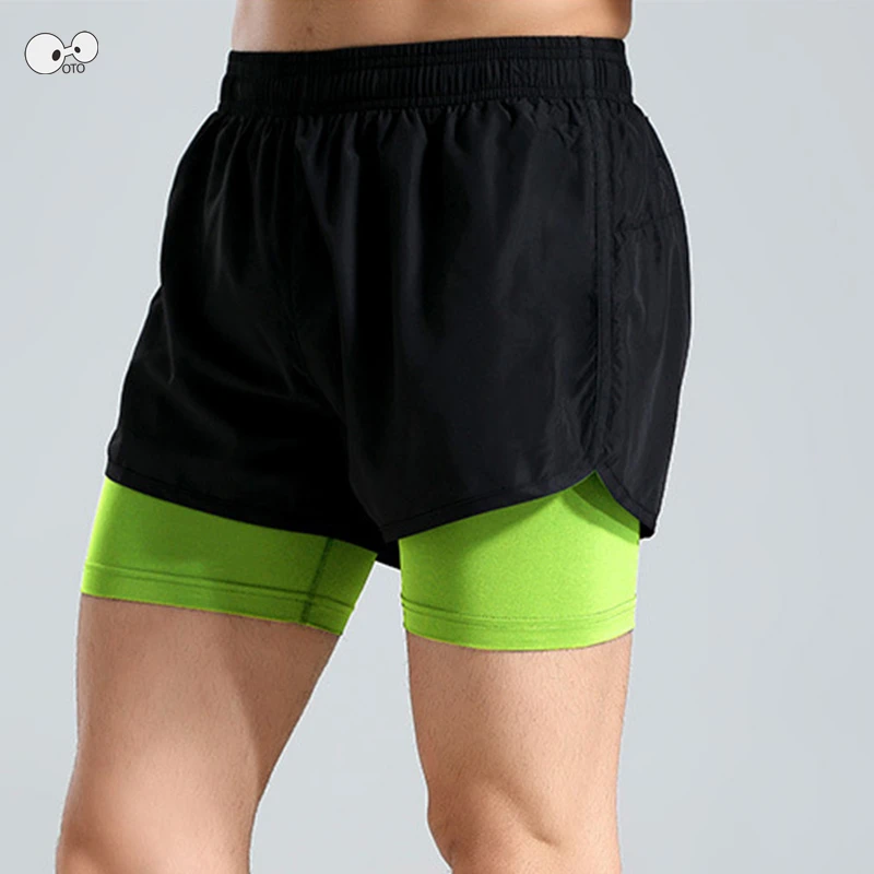 

Quick Drying Men's 2 in 1 Running Shorts with Longer Liner Gym Fitness Sport Shorts Men Training Exercise Jogging Cycling Shorts