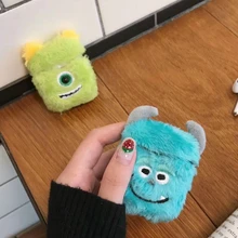 3D милый чехол для наушников для Airpods, чехол с плюшевой куклой из мультфильма, чехол для Airpods 2, чехол с пушистым плюшевым фруктом, аксессуары с брелком