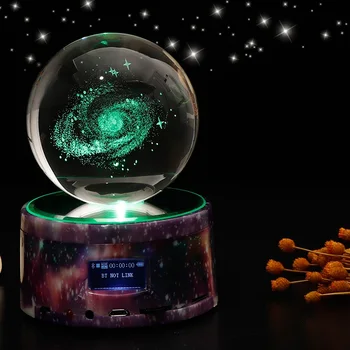 

Crystal Ball Music Box LED Lamp Holder Wireless Bluetooth Speaker Creative Valentine's Day Gift Christmas Crafts