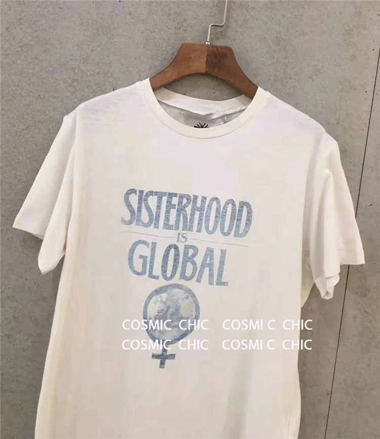 Cosmicchic, осенняя Феминистская футболка, короткий рукав, с буквенным принтом, хлопок, лен, футболка с принтом Sisterhood Global, футболка