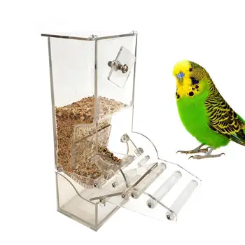 

1pc Pet Feeder Automatical Acrylic Practical Creative Safe Dish Bowl Cage Accessory Feeder Feeding Tool for Birds Parrots