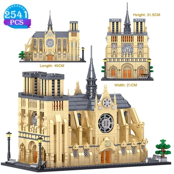 

3541pcs New Technic Urban Architecture Series Building Blocks Creator Expert Notre Dame Cathedral Model Brick Children's Gift