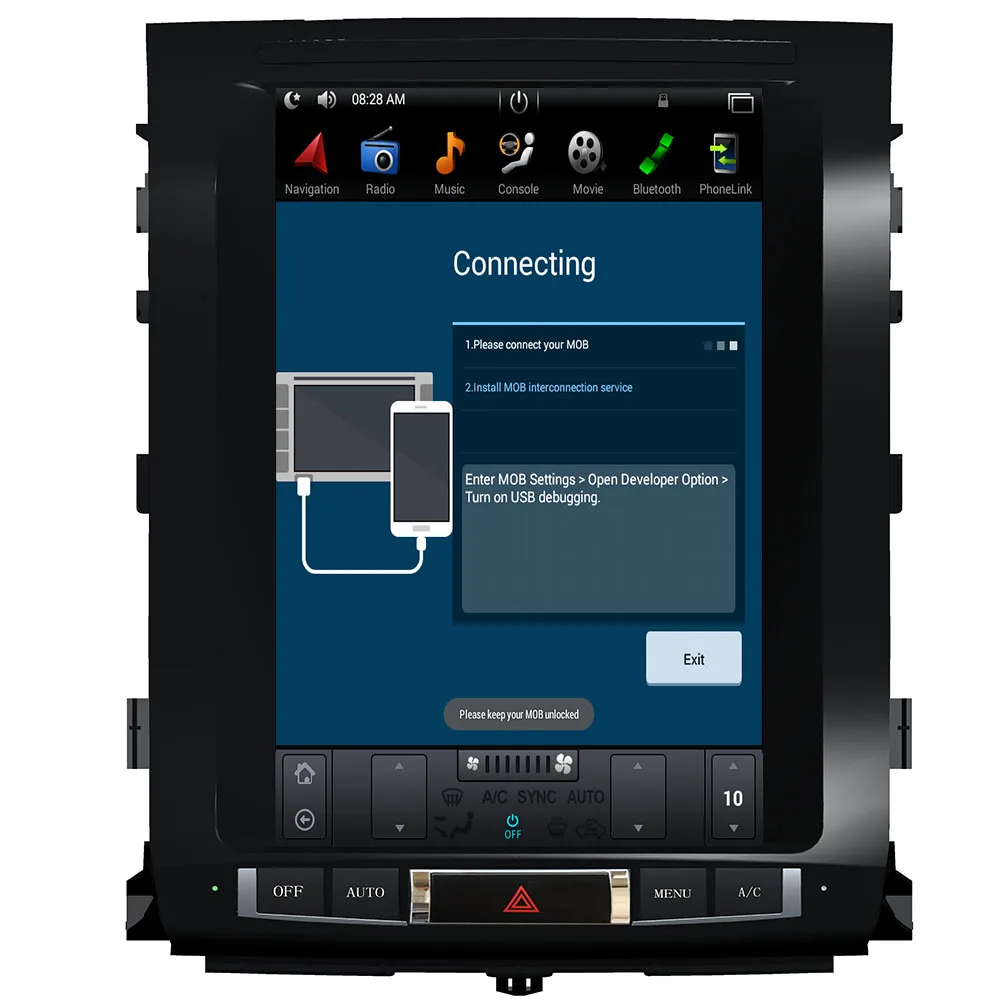 1" Tesla стиль Android 7,1 Автомобильный gps навигатор dvd-плеер для Toyota Land Cruiser LC200 2008- с заводской навигацией 2 Din