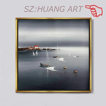 

Free ShippingBeautiful Sky And Sea And Boat Abstract Oil Painting Modern Wall Art Living Room Picture Home Decoration Painting