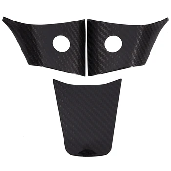 

3 PCS Dry Carbon Fiber Steering Wheel Decorative Stickers 2017 2018 Tesla Model 3