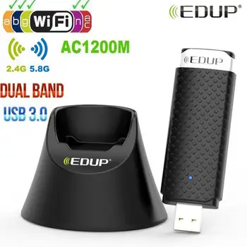 

EDUP 802.11AC USB WiFi Adapter 5Ghz 1200mbps Wifi Dongle Network Card with 1m extend cable based USB 3.0 USB Ethernet Adapter