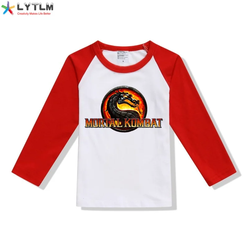 Футболка LYTLM Mortal Kombat для мальчиков футболки с длинными рукавами маленьких и