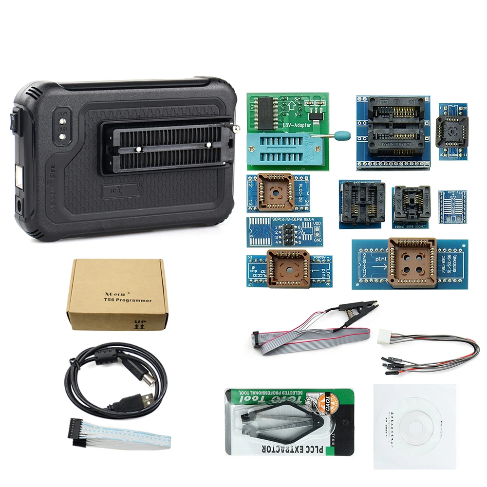 Programmatore universale XGecu T56 originale supporto potente né Flash / NAND Flash / EMMC 15/17 adattatori Clip di prova calcolatrice intelligente