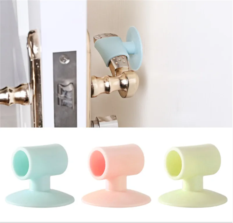 New Door Handle Crash Pad Rubber Door Knob Lock Bumper Guard Stopper