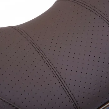 

Breathable Car neck pillow Coffee 1pc Cotton PU Leather Headrest Cushion