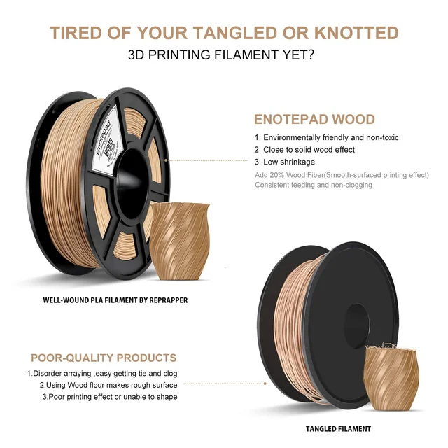 eSUN Wood PLA 1.75mm 3D Filament 0.5KG/1KG