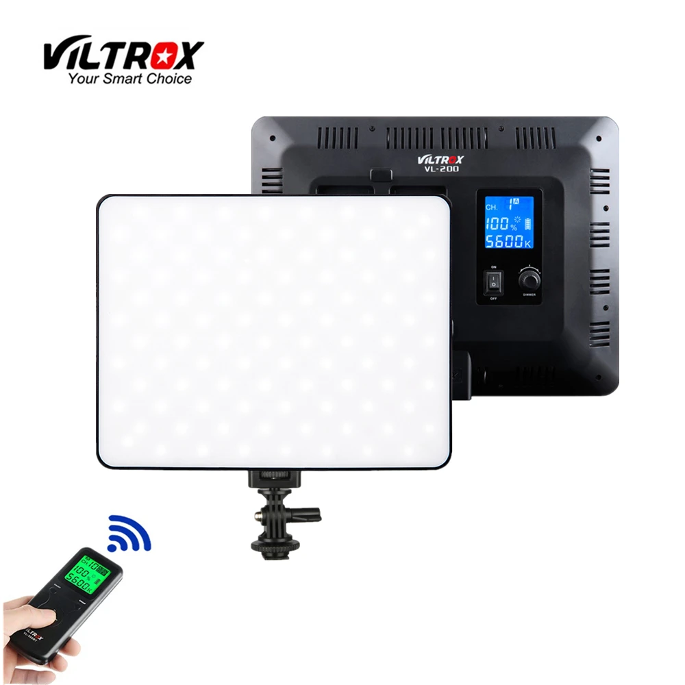 Viltrox VL-200T 30W LED Video Light Panel Lighting Wireless Remote Slim Bi-Color Dimmable Lamp for Photo Shooting Studio YouTube