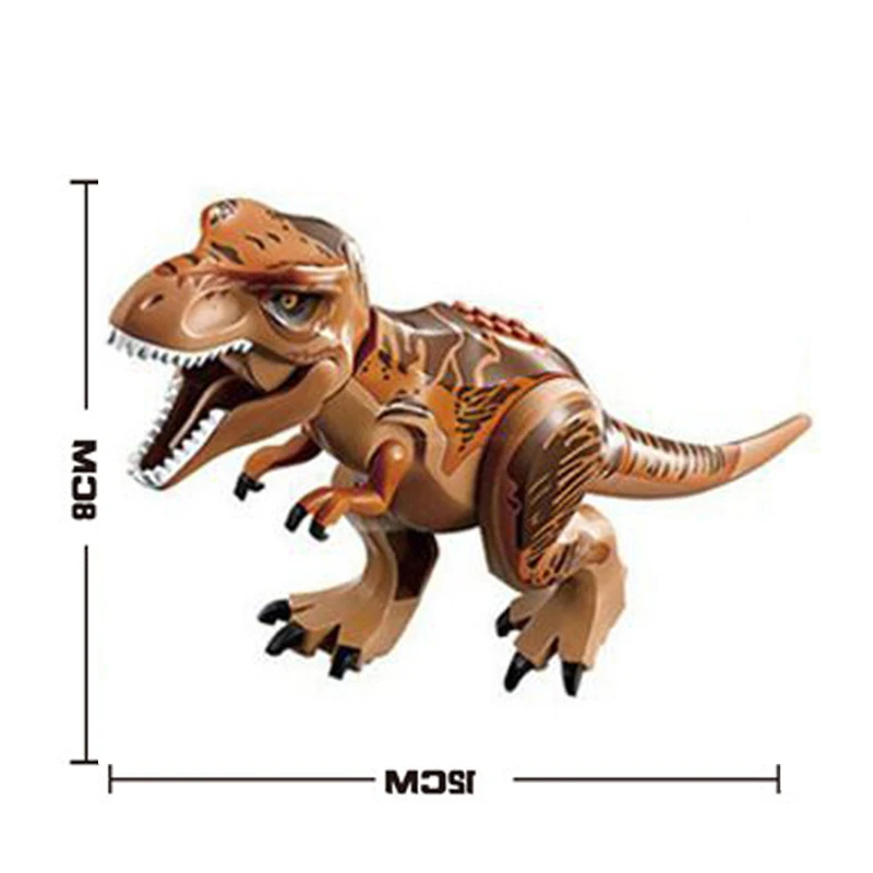 8 шт./компл. Юрский Мир динозавров фигурки тираннозавр рекс строительные блоки техническая игрушка Duploe динозавры игрушки