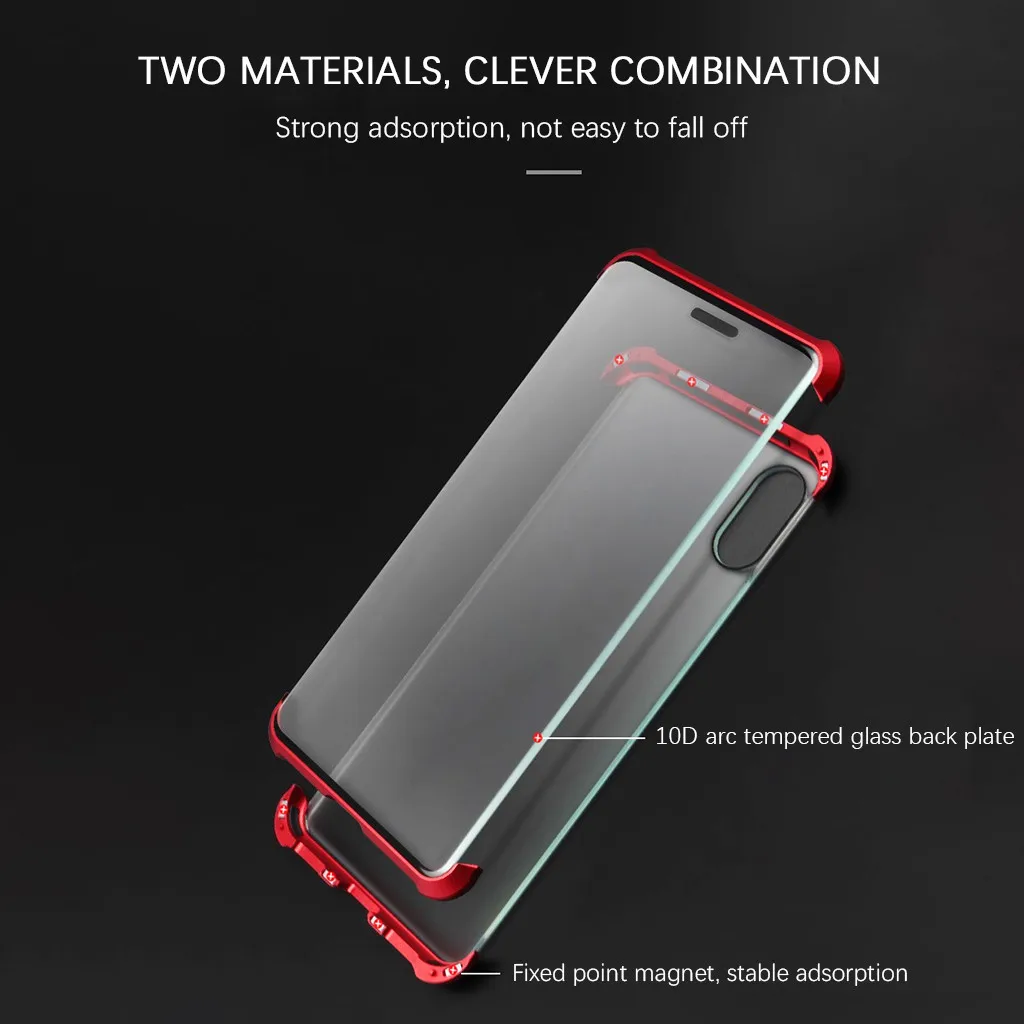 Luxury Hard Matte Cover For iPhone7P/8Plus Magnetic Adsorption & Clear Tempered Glass Back scratch-resistant Phone Case
