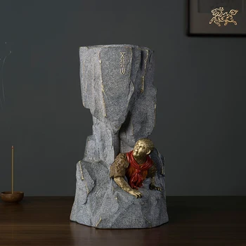 

Full Copper Crafts Monkey King Sun Wukong Statue Household Feng Shui Collection Gifts Office Decoration