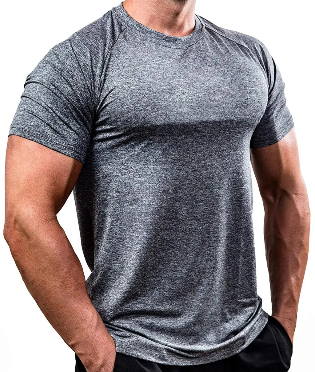 Мужские футболки для бега, быстросохнущие Компрессионные спортивные футболки, футболки для фитнеса и спортзала, мужские футболки для футбола, спортивная одежда - Цвет: Gray