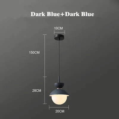 Dark Blue Креативная Подвесная лампа в скандинавском стиле для спальни, цветная лампа для ресторана, столовой, детской комнаты, Подвесная лампа для кафе, бара, магазина, осветительная арматура - Цвет корпуса: Dark Blue