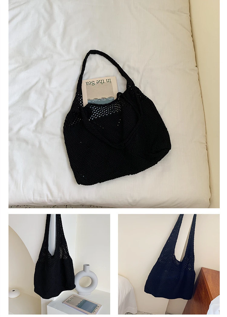 Women's bag 2022 Trend Handbags Knitted bag Luxury Designer Crochet Shoulder bags Ladies Tote bag Shopper Sac Bags for Women