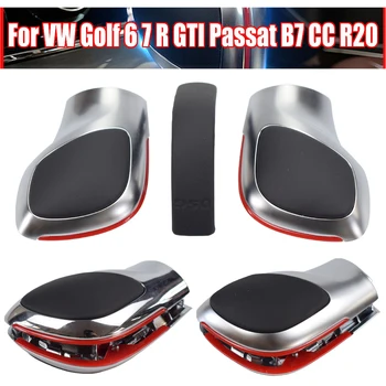 

For VW Golf 6 7 R GTI Passat B7 B8 CC R20 Jetta MK6 GLI Chrome/Matt Silver DSG Logo Gear Shift Knob Lever Shifter Hand Ball
