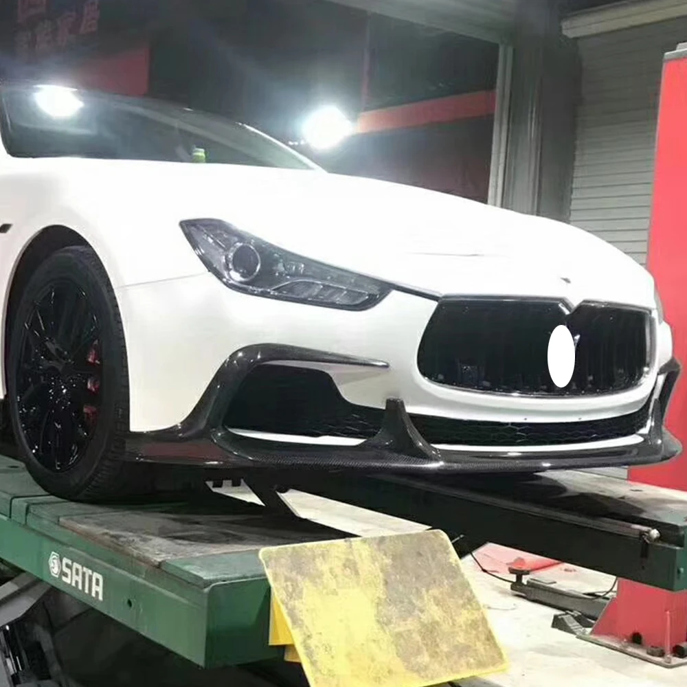 Для Ghibli ASPEC style углеродное волокно передняя губа для Maserati Ghibli Sedan 13-17 авто передний бампер подбородок спойлер для губ протектор