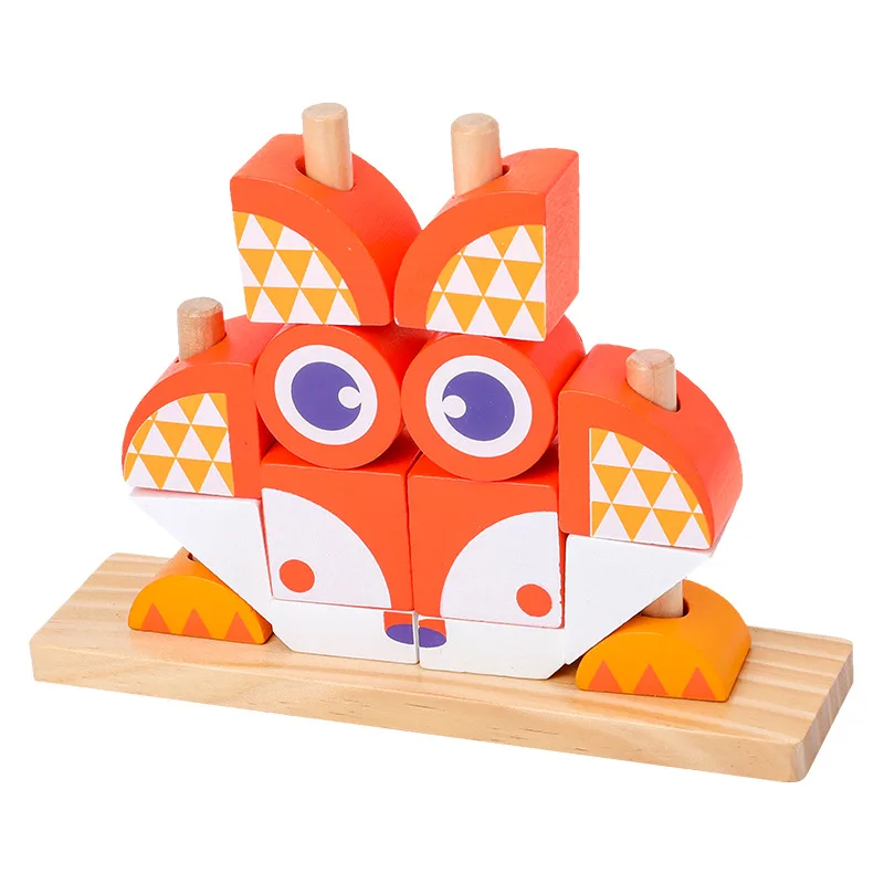 Fox DIY бисер, мозаика для животных, строительные блоки, сборка, снос, игрушки для мальчиков и девочек, обучающие и игрушки для интеллектуального развития - Цвет: Fox