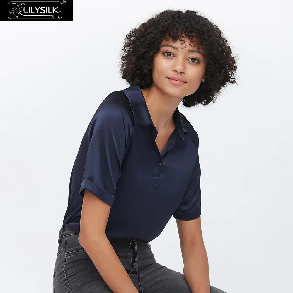 LilySilk Silk Polo Shirts Womens Classic Ladies New Free Shipping