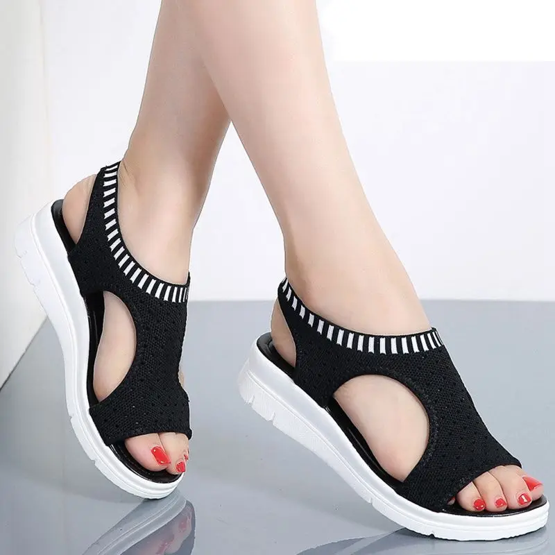 

Woman Summer Wedge Comfortable Sandals Ladies Slip-on Flat Sandals sandalias de las mujeres femmes sandales kobiet buty