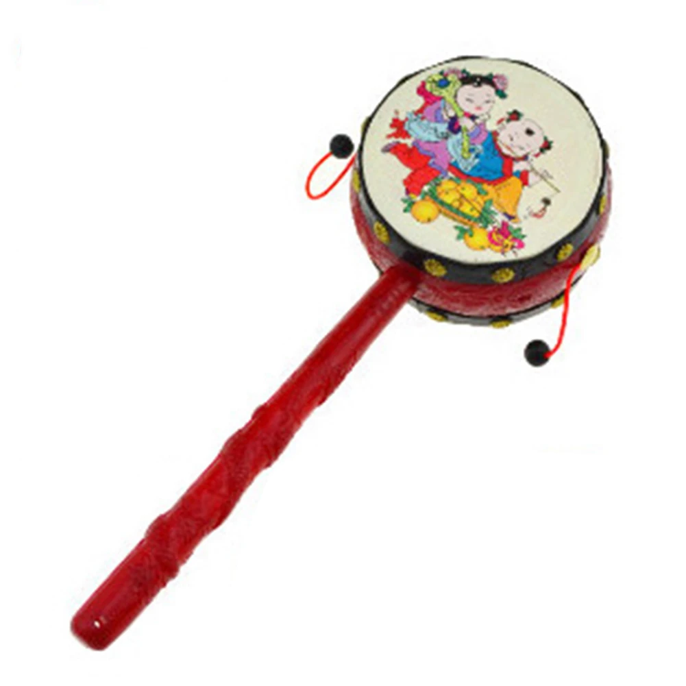 Игрушка-погремушка, Китайская традиционная вращающаяся игрушка, детская погремушка, мультяшный колокольчик, детский пластиковый барабан, погремушка, ручной Колокольчик, игрушки 1