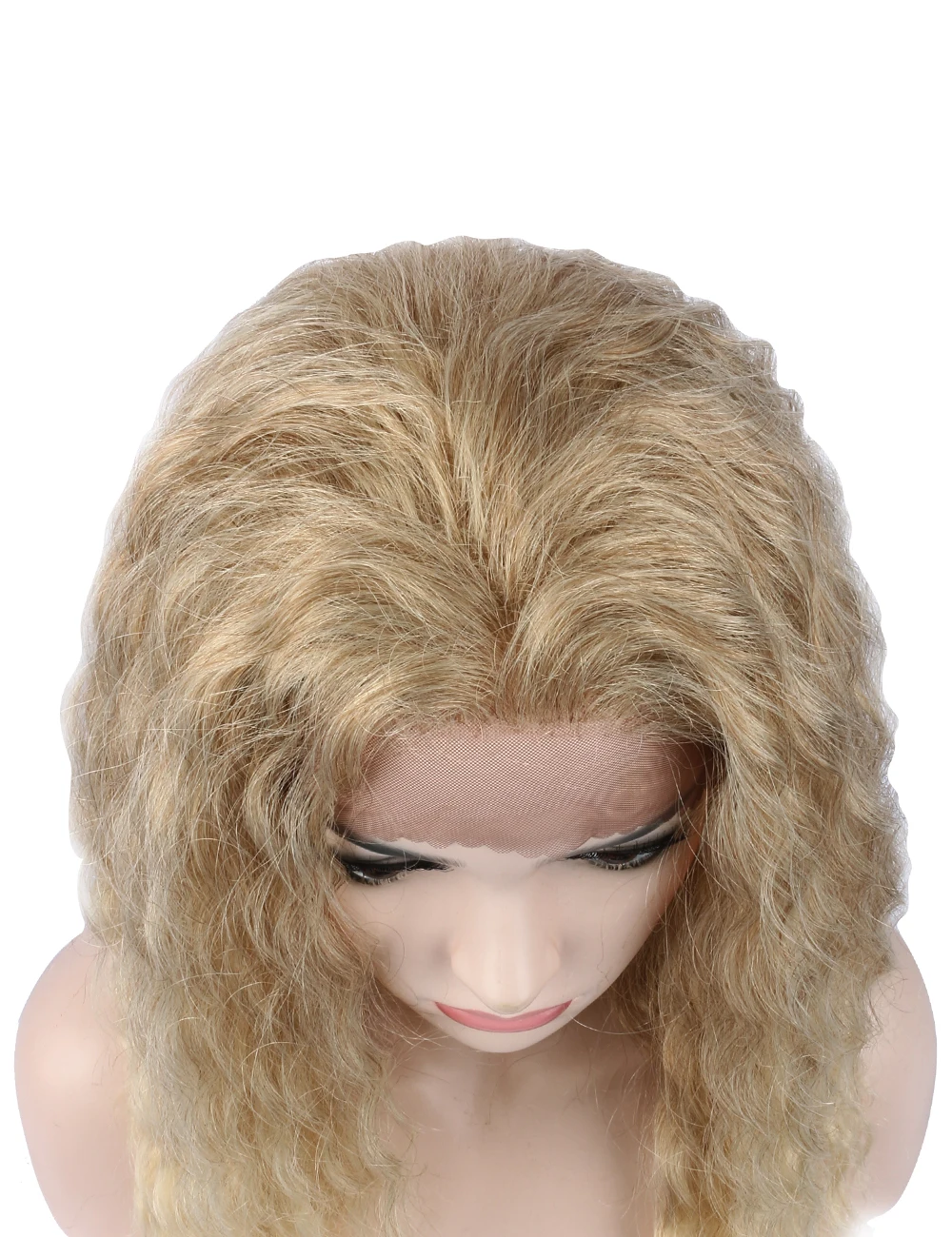Kanyss, Омбре, блонд, кудрявые, волнистые парики, синтетические волосы, парик на кружеве для женщин, Премиум класс, жаропрочные, на кружеве, передний, парик на всю голову