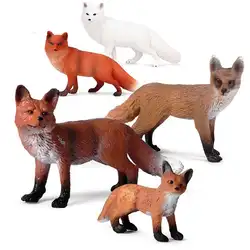Реалистичная фигурка лисы диких животных ПВХ статуэтки ручной работы детские игрушки настольные декоративные фигурки Куклы Игрушки для
