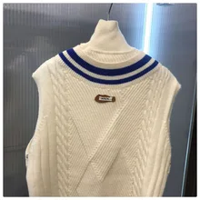 ADER High-neck Knit Sleeveless Tank Top with Striped Contrast Stitching High-neck Men Women ADER ERROR Sweater