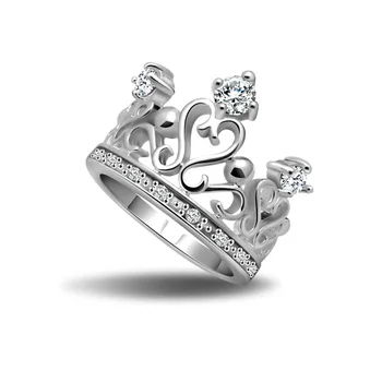 

Shining ct AAA Zircon Engagement Rings for women 925 sterling silver crown Wedding rings Austrian Crystals Jewelry top quality