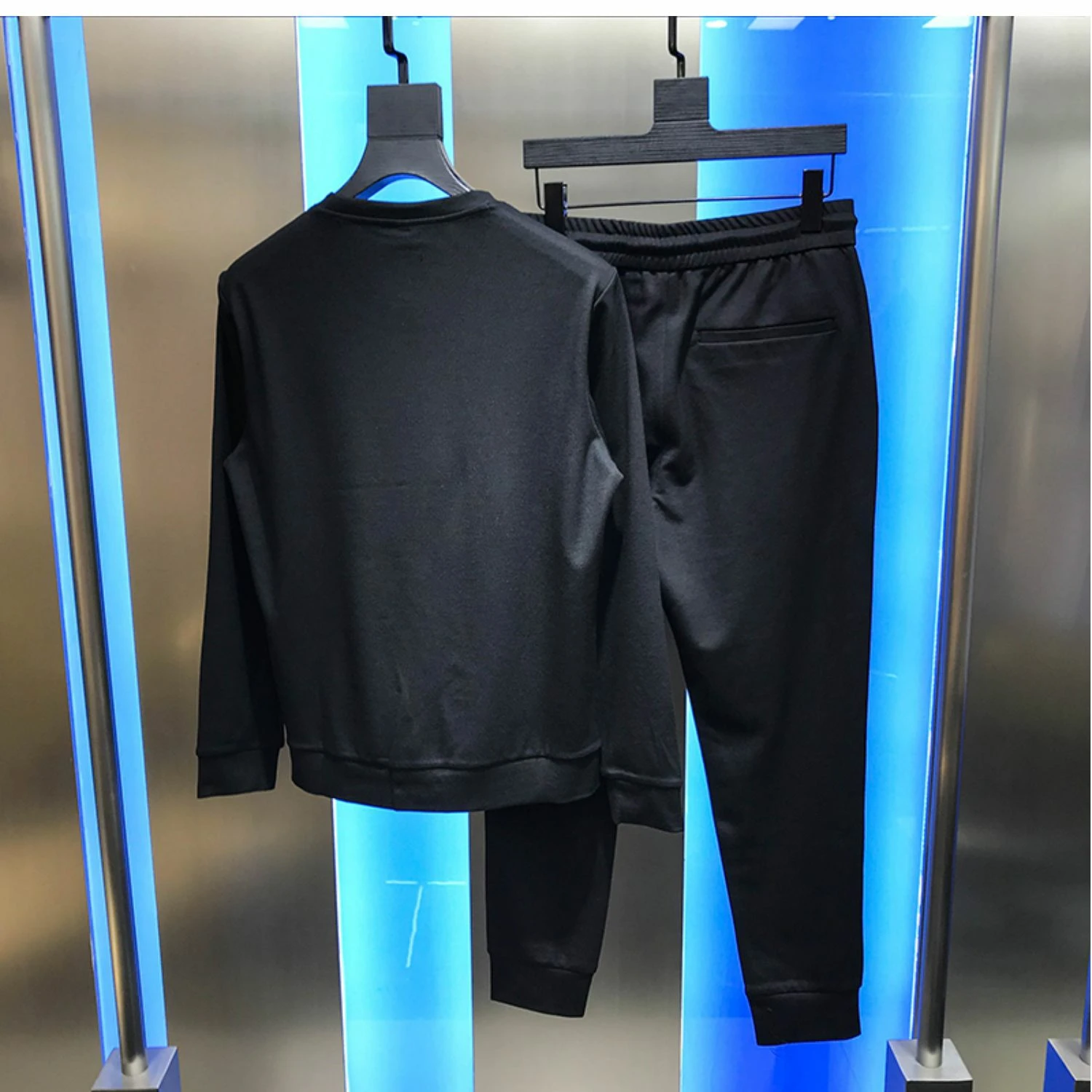 Winter New Shiny Oversized Hoody Men's Sweatshirt Comfortable Track Suit Loose Hoodie + Sweatpants 2-Piece Set