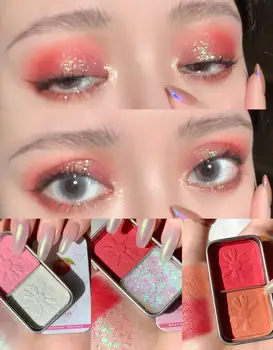 

2 Colors Matte Pearlescent Eye Shadow Pigment Eye Shadow Palette Makeup Cosmetics Waterproof Eyeshadow TSLM1