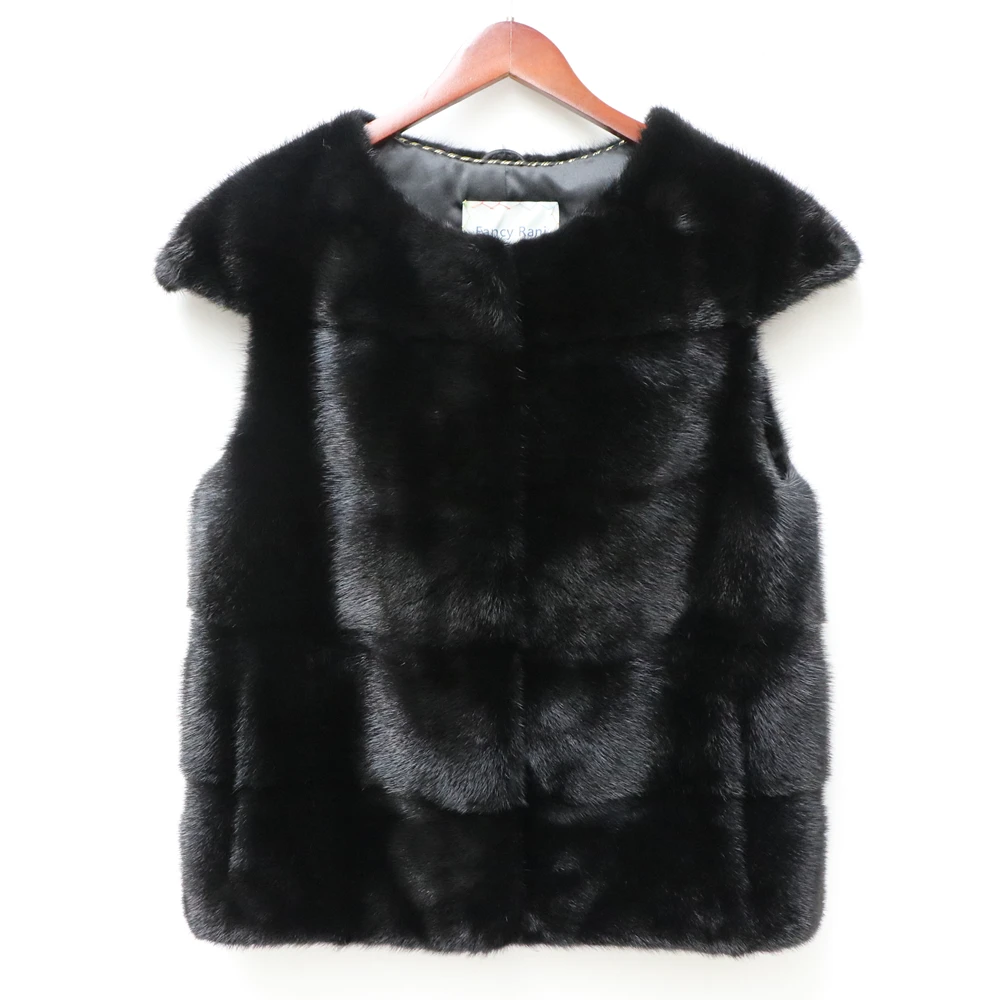 2020 new natural real mink fur vest for women