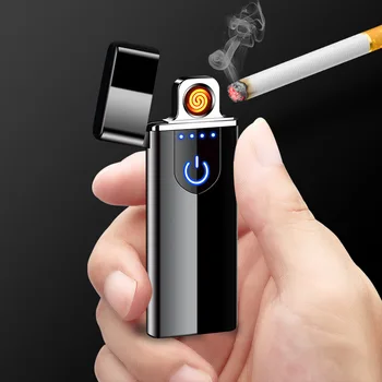 

Ultra-thin charging cigarette lighter touch screen induction double-sided ignition USB charging lighter cigarette lighter