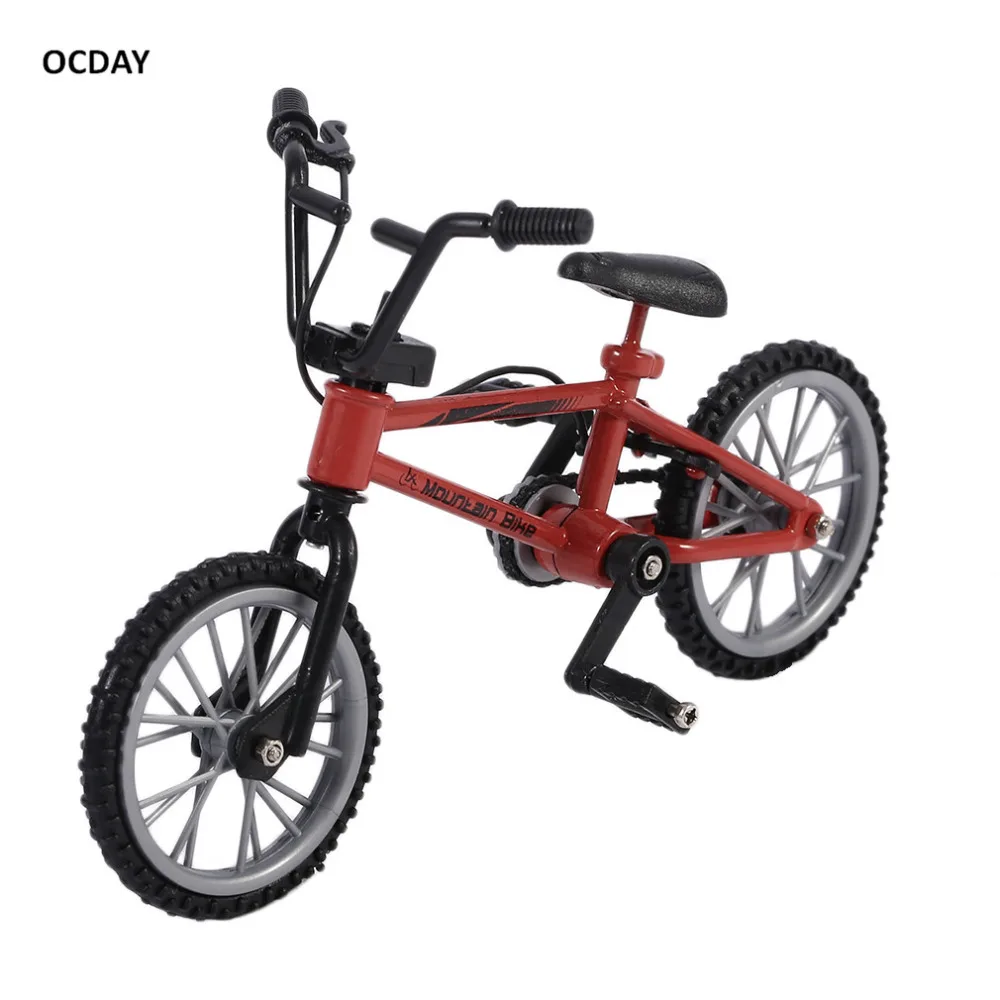 

OCDAY Simulation Alloy Finger bmx Bike Children Red finger board bicycle Toys With Brake Rope Novelty Gift Mini Size Funny