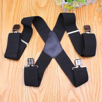 

50mm Wide Men X-Back X Shape Heavy Duty Trousers Brace Suspenders With Clips