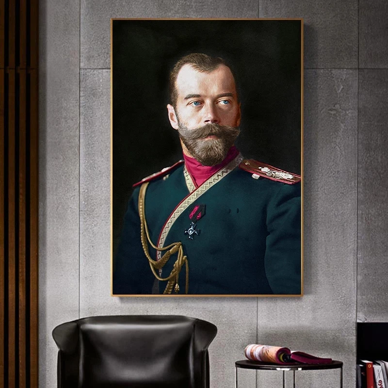 Царь Николай II российский портретный плакат Картина на холсте Настенная картина
