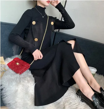 

Two-piece vestfemale student fashion suit foreign gas ageing long section