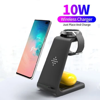 

3 in 1 Wireless Charging Station 10W Qi Wireless Charger for iPhone 11 X XR XS Apple Watch 5 4 3 AirPods Pro Samsung Note10 9 S8