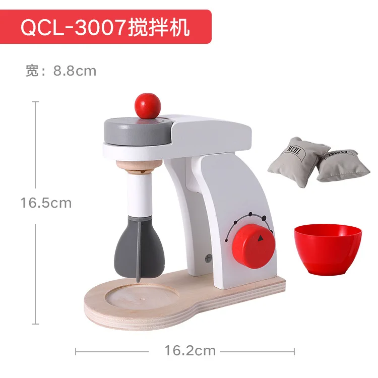 Wooden Kitchen Cook Baby Toys Wood Coffee Machine Toaster Food Mixer kids Pretend Play Early Learning Educational New Year Gift (6)