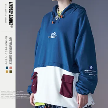 

Women Mens 2019 Hip Hop Men Hoodie Sweatshirt Harajuku Retro Color Patchwork Hoodie Pullover Autumn Casual Hoodies Cotton