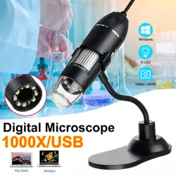 1000X портативный 1920x1080 HD 8 светодиодный светильник регулируемый-Micro usb type-c цифровой Ручной Лупа эндоскоп камера видео в реальном времени