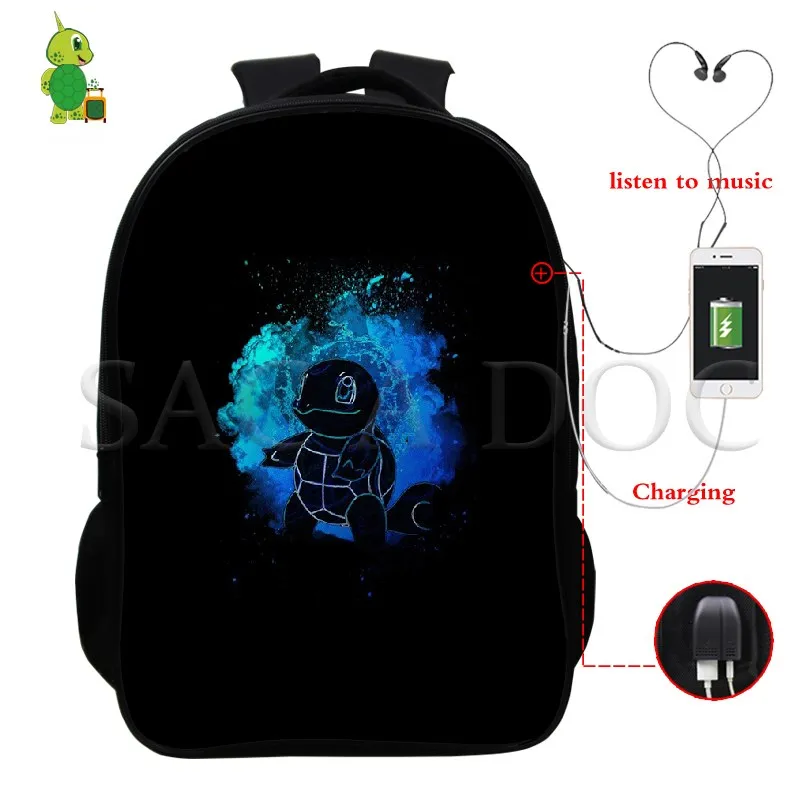 8 Забавный рюкзак Пикачу Pokemon Go Spark, школьные сумки для подростков, USB зарядка, рюкзак для ноутбука, мужской женский рюкзак, дорожные сумки через плечо - Цвет: 8