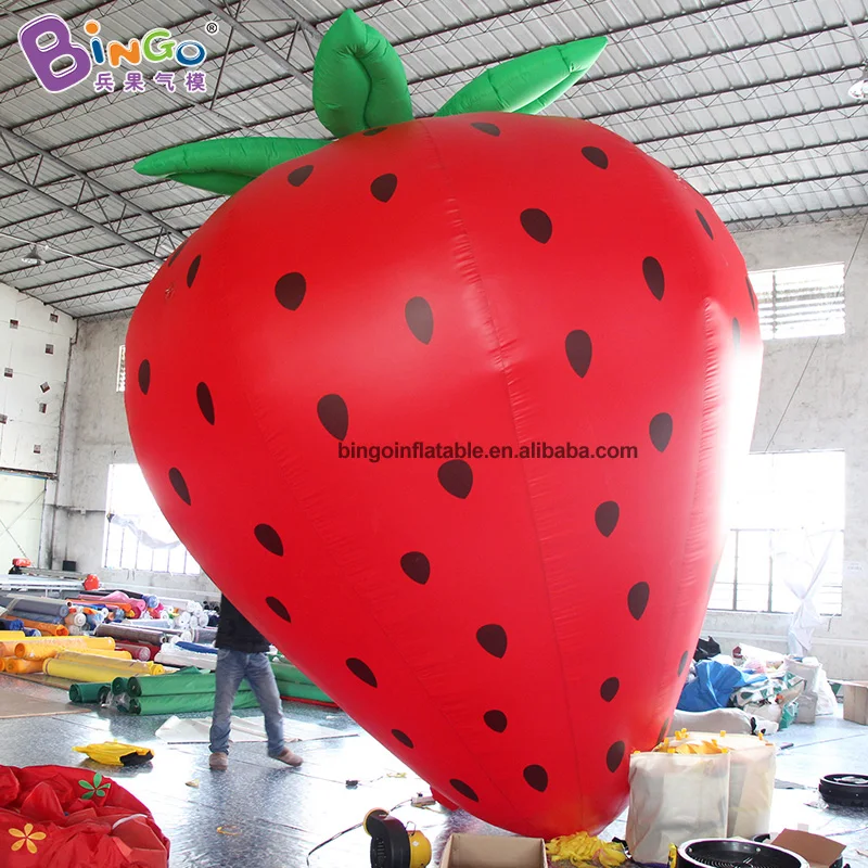 Hot Sale inflatable Strawberry with 4m high inflatable Fruit model / giant strawberry advertise fruit toys