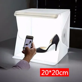 

20cm Professional Simple LED Light Box Portable Mini Light Box Tabletop Shooting Softbox Photophone for Object Photography