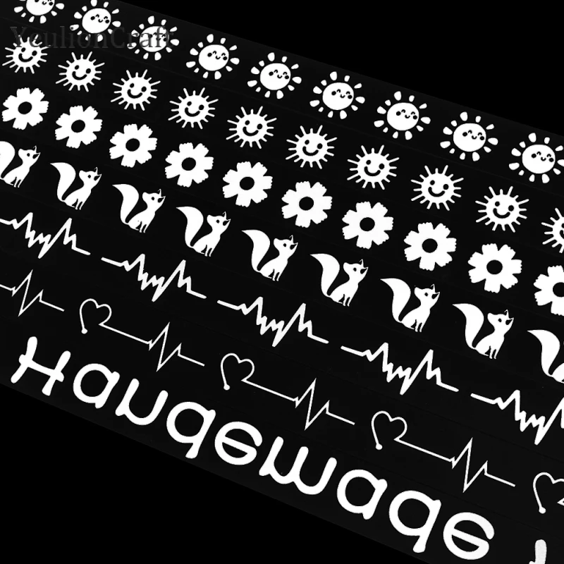 Chzimade Smile Flower Heat Transfer Reflective Sticker Vinyl Film craft vinyl film craft vinyl sticker reflective tape sticker 100x3cm For Clothing Diy Sewing Accessories Supplies
