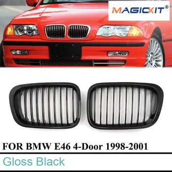 

MagicKit For BMW E46 98-01 3 Series 4Door Pre-facelift Front Grilles Kidney Glossy Black